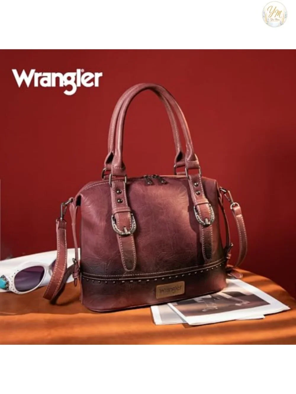 Vintage Western Barrel Satchel Hobo Bag Faux Leather Detachable Strap